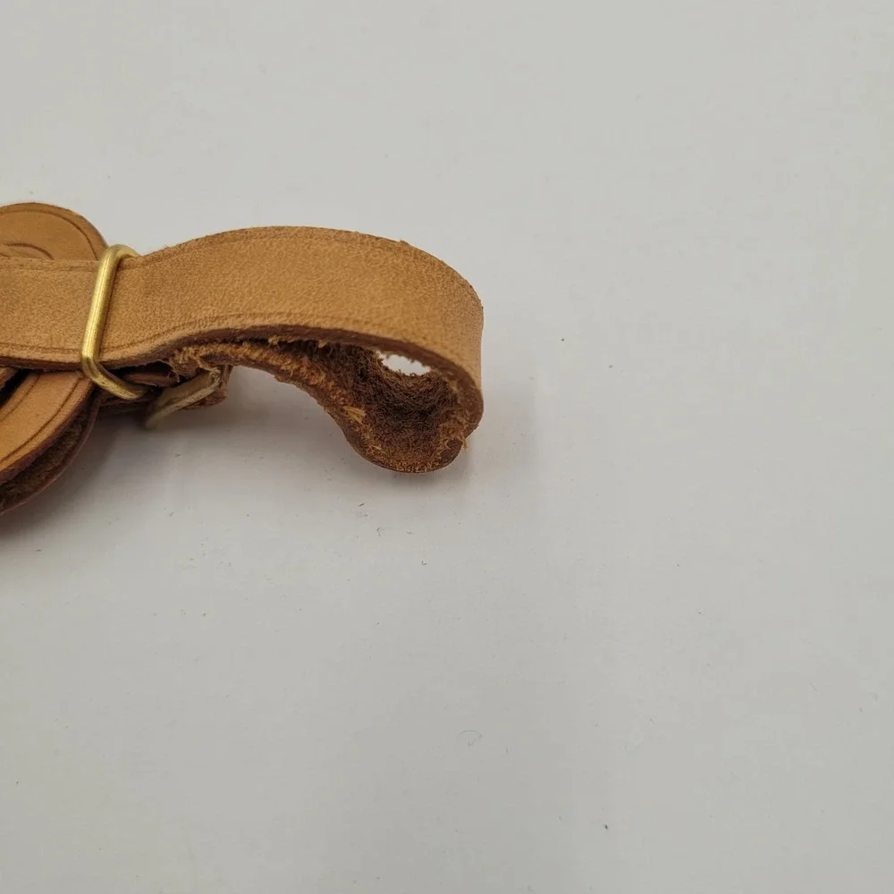 Louis Vuitton Vachetta Leather Luggage Tag Tan Made in France Small Accessory